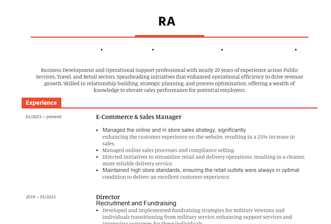work in a business development and sales function
